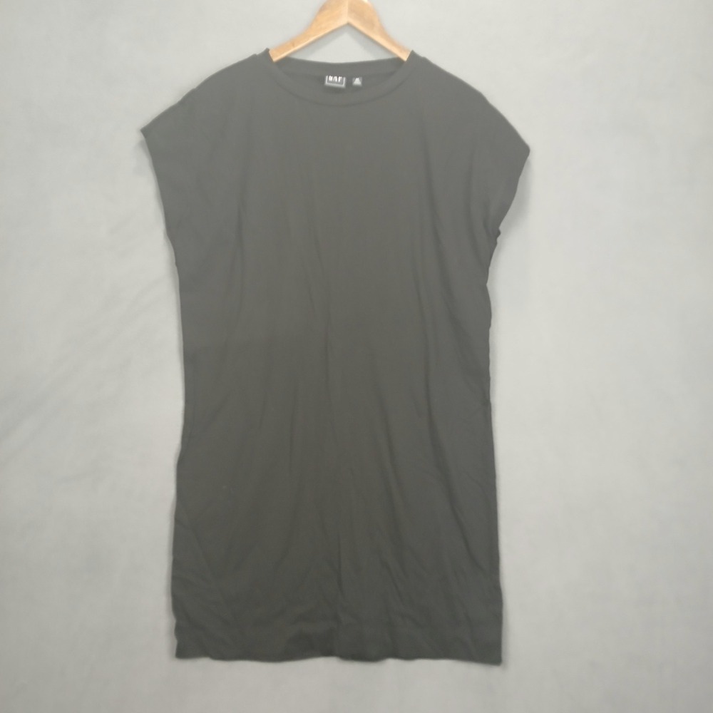 Gap T-Shirt Dress M Tall Black Soft Knit Crew Neck Preppy Outerwear Cap Sleeve